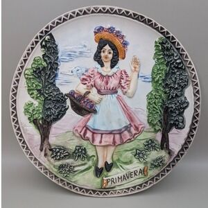Il Falco Vintage Hand Painted Ceramic Italian Primavera Decorative Plate 8"